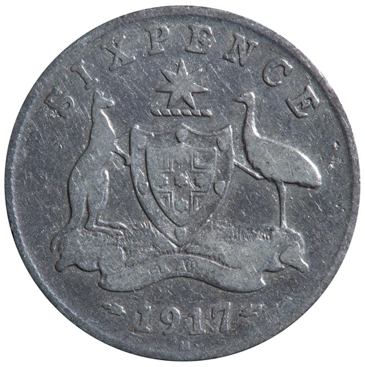 1917 Australian Sixpence - Very Good