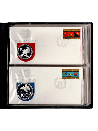 1975 Papua New Guinea - Limited Edition Proof Coins in First Day of Issue Cachets