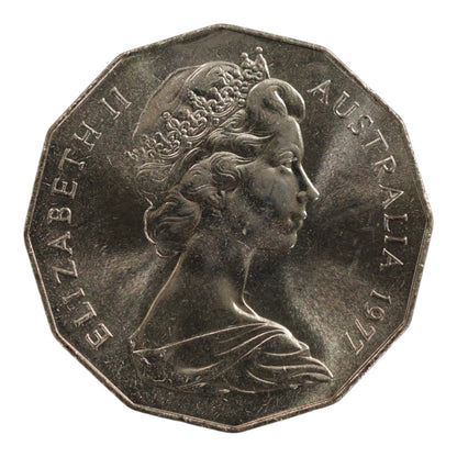 1977 50c Coin - Silver Jubilee of Queen Elizabeth II - Uncirculated