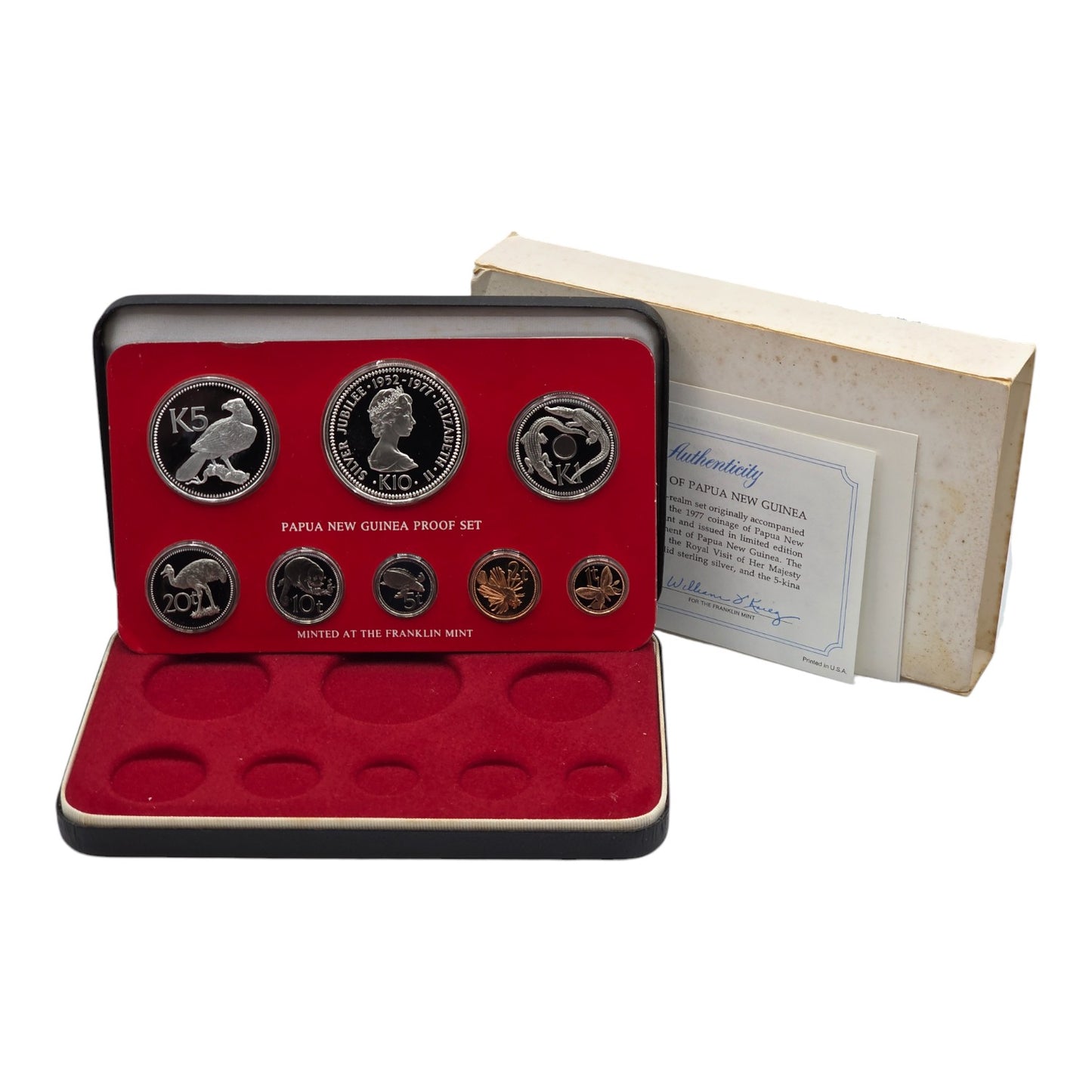 1977 Papua New Guinea - Silver Proof Set - Franklin Mint