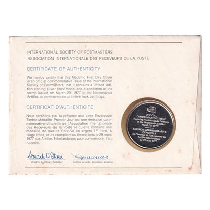 1977 International Society of Postmasters Silver Proof Medallic First Day Cover - Antilles