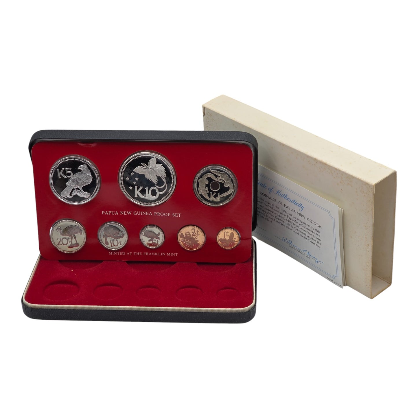 1978 Papua New Guinea - Silver Proof Set - Franklin Mint