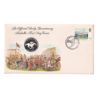 1979 The Official Derby Bicentenary Silver Proof Medallic First Day Cover
