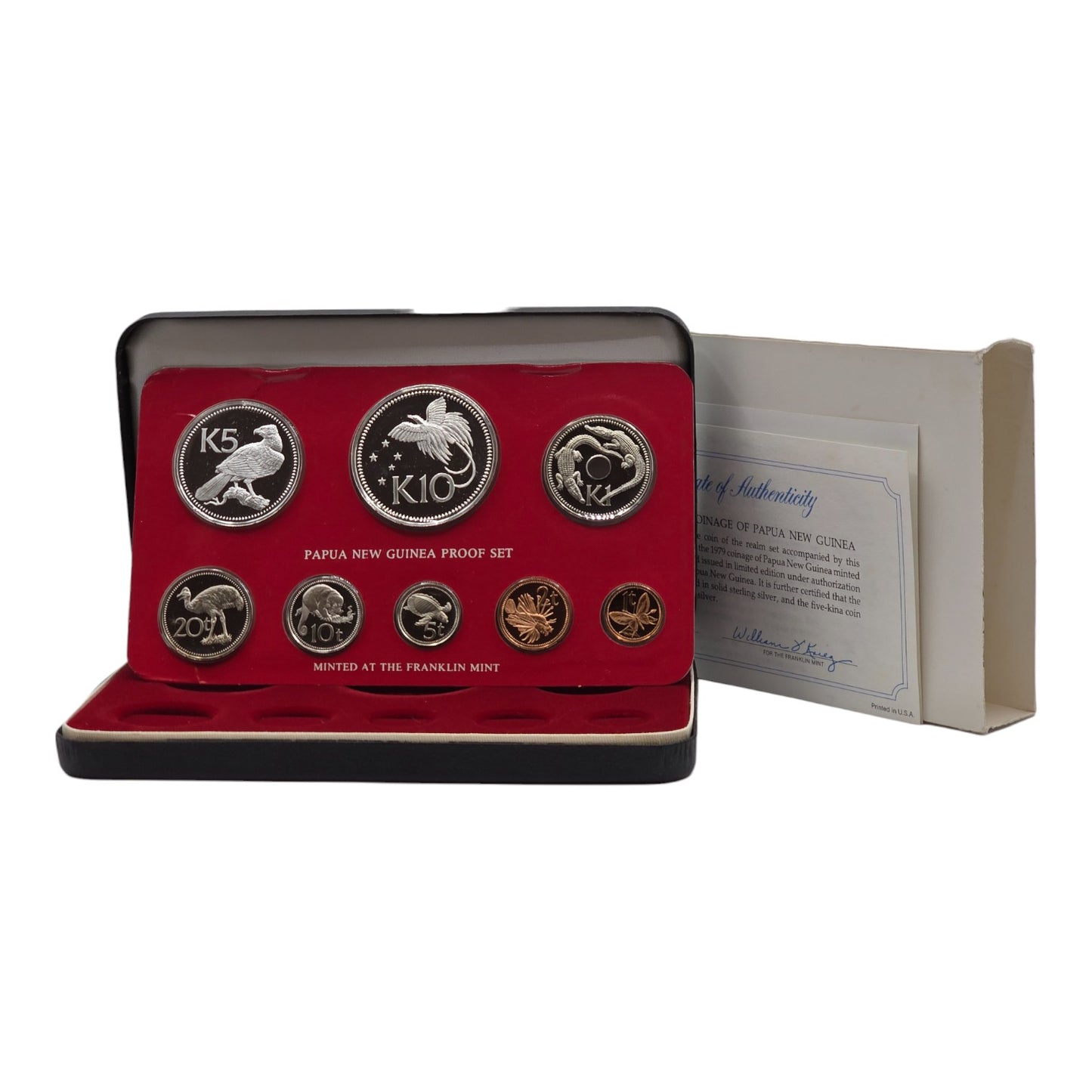 1979 Papua New Guinea - Silver Proof Set - Franklin Mint