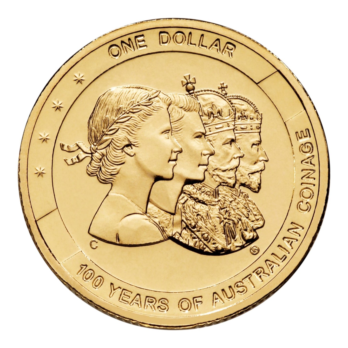 2010 $1 Centenary of Australian Coinage – 'C' Mintmark &amp; 'B', 'M', 'S' Privy Mark Four-Coin Set