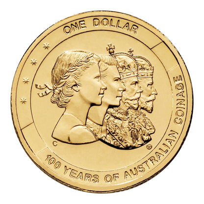 2010 $1 Centenary of Australian Coinage – 'C' Mintmark &amp; 'B', 'M', 'S' Privy Mark Four-Coin Set