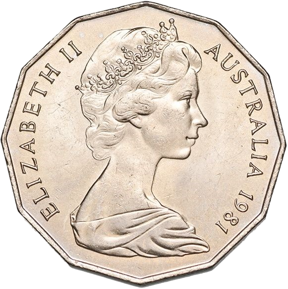 1981 Australian 50 Cent Coin  - Royal Wedding of Prince Charles & Lady Diana Spencer - Uncirculated