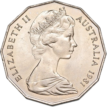 1981 Australian 50 Cent Coin  - Royal Wedding of Prince Charles & Lady Diana Spencer - Uncirculated