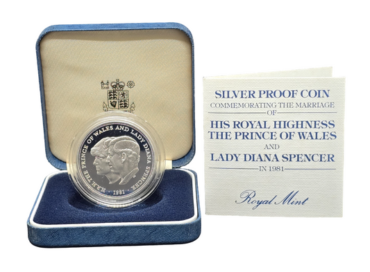 1981 Royal Mint 25 New Pence - Royal Wedding of The Prince of Wales to Lady Diana Spencer - Silver Proof