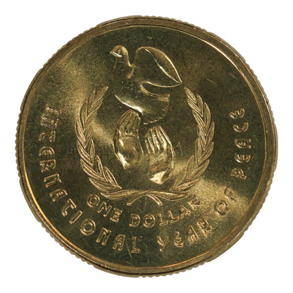 1986 $1 Coin - International Year of Peace - Uncirculated