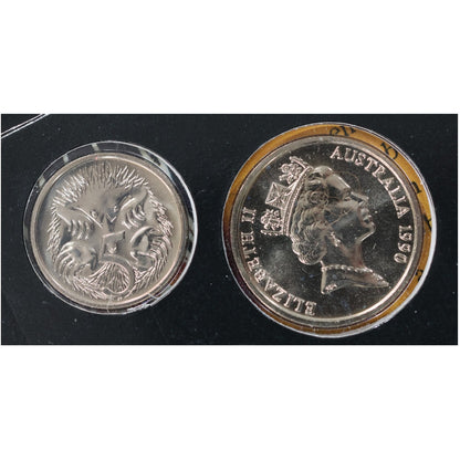 1990 Royal Australian Mint Uncirculated Coin Set - Error Set - Reversed 5c Coin