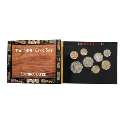 1990 Royal Australian Mint Uncirculated Coin Set - Error Set - Reversed 5c Coin