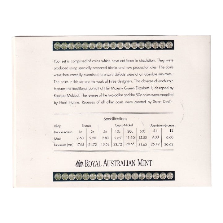 1991 Royal Australian Mint Uncirculated Coin Set - 25th Anniversary of Decimal Currency