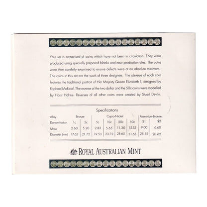 1991 Royal Australian Mint Uncirculated Coin Set - 25th Anniversary of Decimal Currency