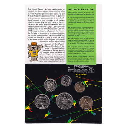 1992 Royal Australian Mint Uncirculated Coin Set - Barcelona Olympics