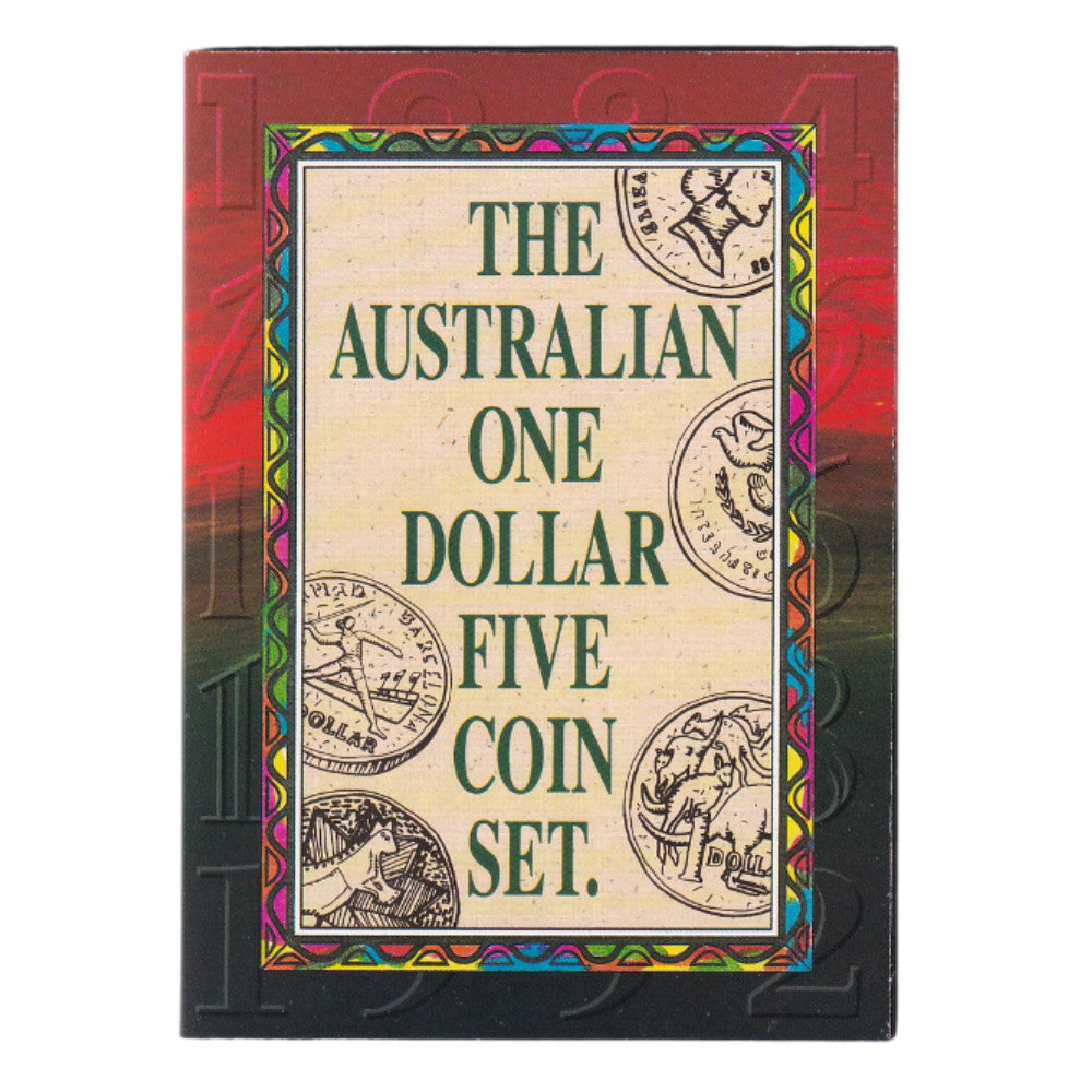 1984-1992 The Australian One Dollar 5 Coin Set