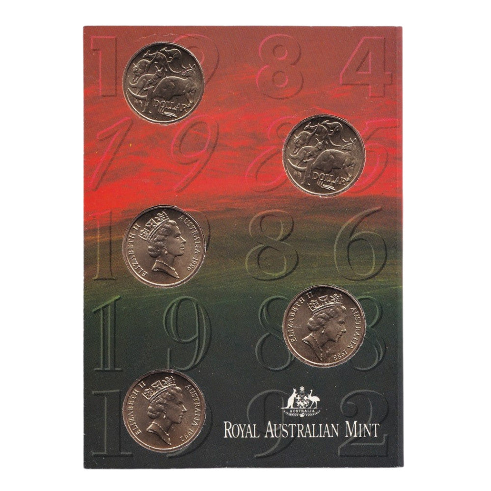 1984-1992 The Australian One Dollar 5 Coin Set