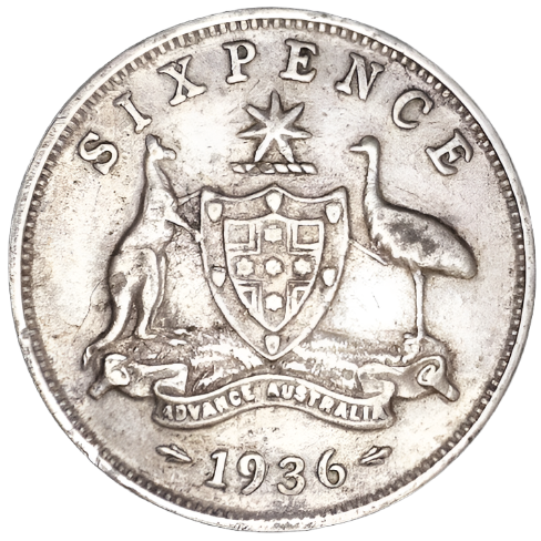 1910-1945 Australian Sixpence - 92.5% Silver - Bullion Grade