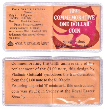 1994 $1 Coin - 10th Anniversary of the Dollar Coin/Dollar Decade