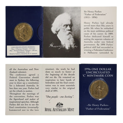 1996 $1 Coin - 100th Anniversary of the Death of Sir Henry Parkes