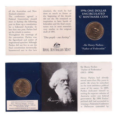 1996 $1 Coin - 100th Anniversary of the Death of Sir Henry Parkes