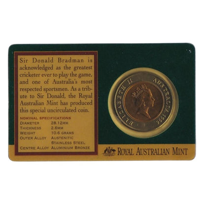 1996 $5 Coin - Sir Donald Bradman Tribute in Westpac Sleeve