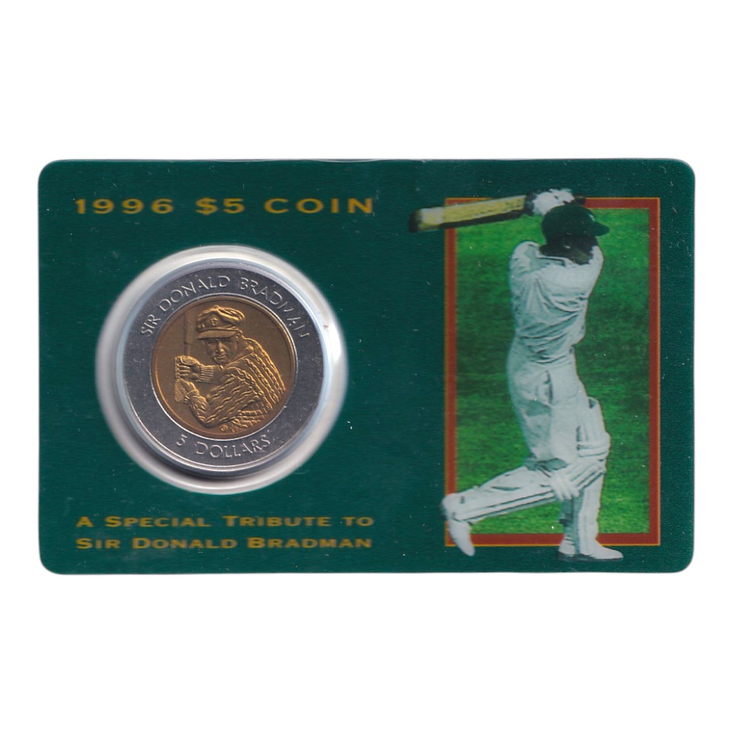 1996 $5 Coin - Sir Donald Bradman Tribute