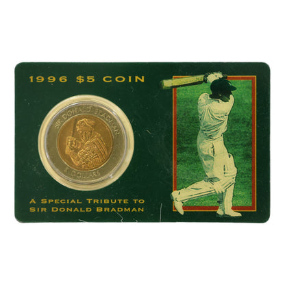 1996 $5 Coin - Sir Donald Bradman Tribute