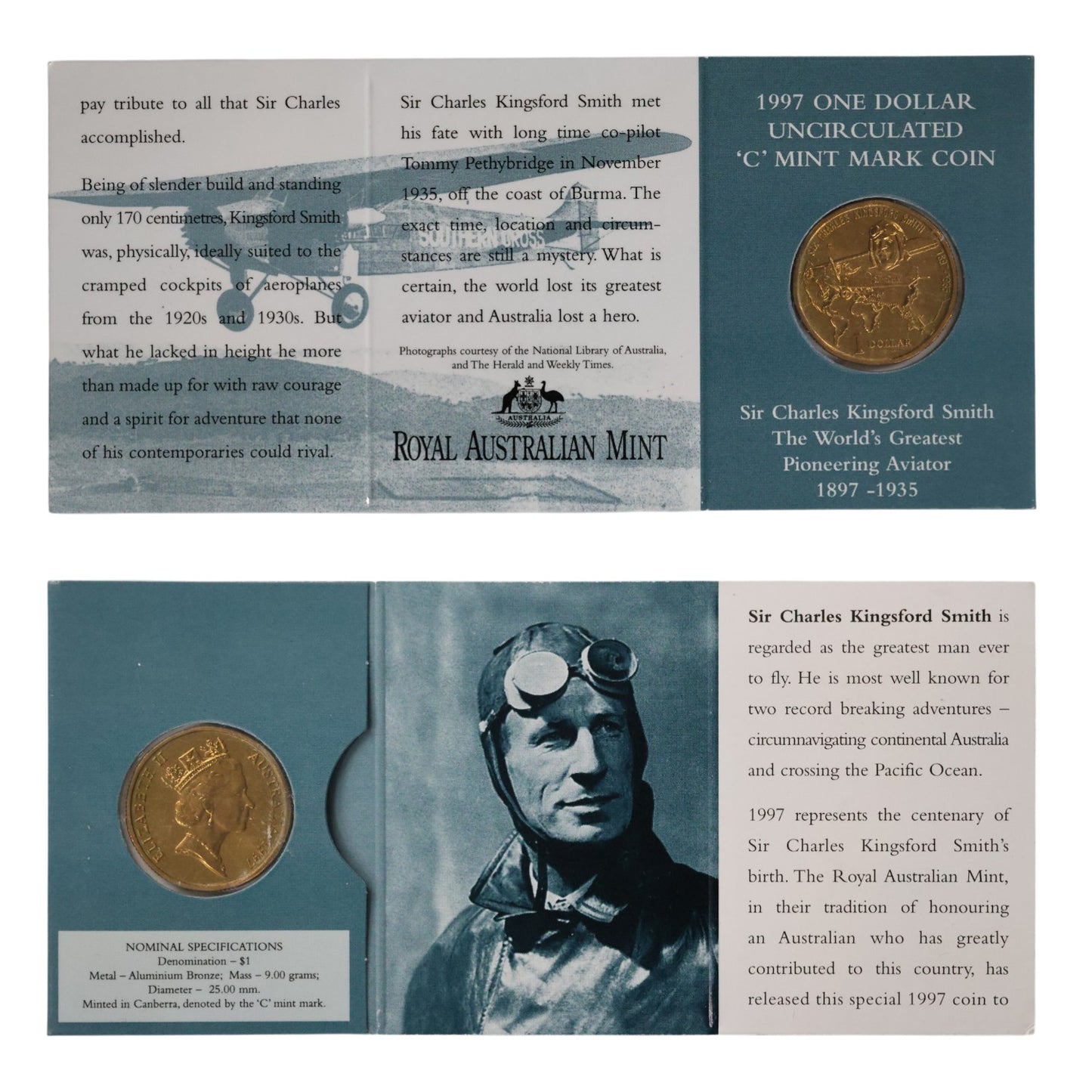 1997 $1 Coin - 100th Anniversary of Sir Charles Kingsford Smith
