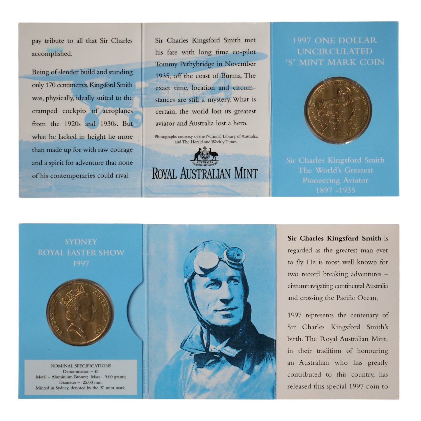1997 $1 Coin - 100th Anniversary of Sir Charles Kingsford Smith