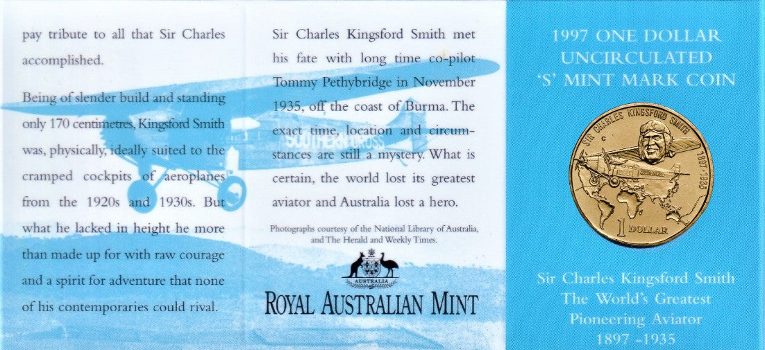 1997 $1 Coin - 100th Anniversary of Sir Charles Kingsford Smith