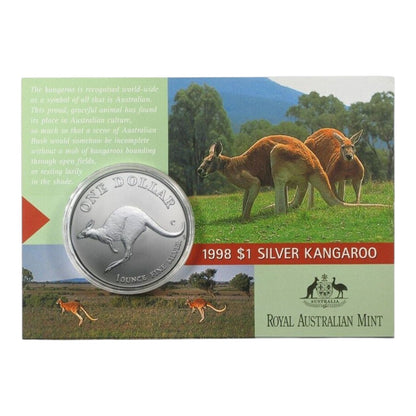 1998 $1 Coin - Silver Kangaroo - 1oz Silver Frosted Uncirculated
