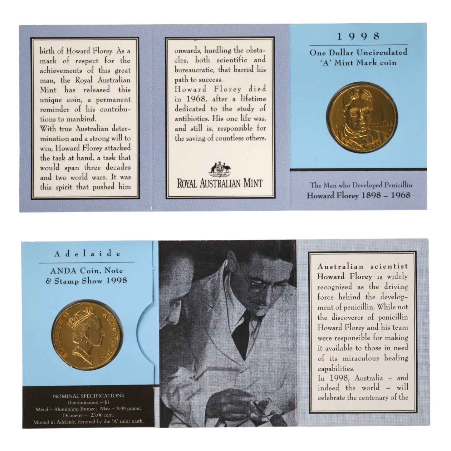 1998 $1 Coin - 100th Anniversary of Howard Florey