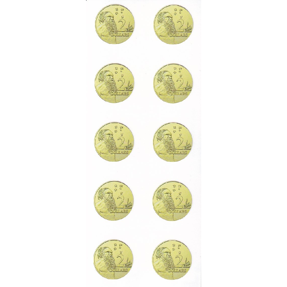 $2 Coin Tube Stickers - 10 Pack - Multiple Types Available