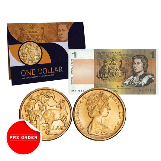 2025 Australia $1 Last Note & First Coin Uncirculated Pack