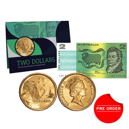 2025 Australia $2 Last Note & First Coin Uncirculated Pack