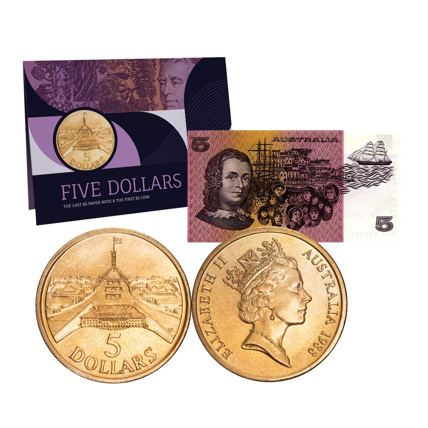 2025 Australia $5 Last Note & First Coin Uncirculated Pack