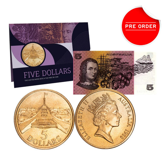 2025 Australia $5 Last Note & First Coin Uncirculated Pack