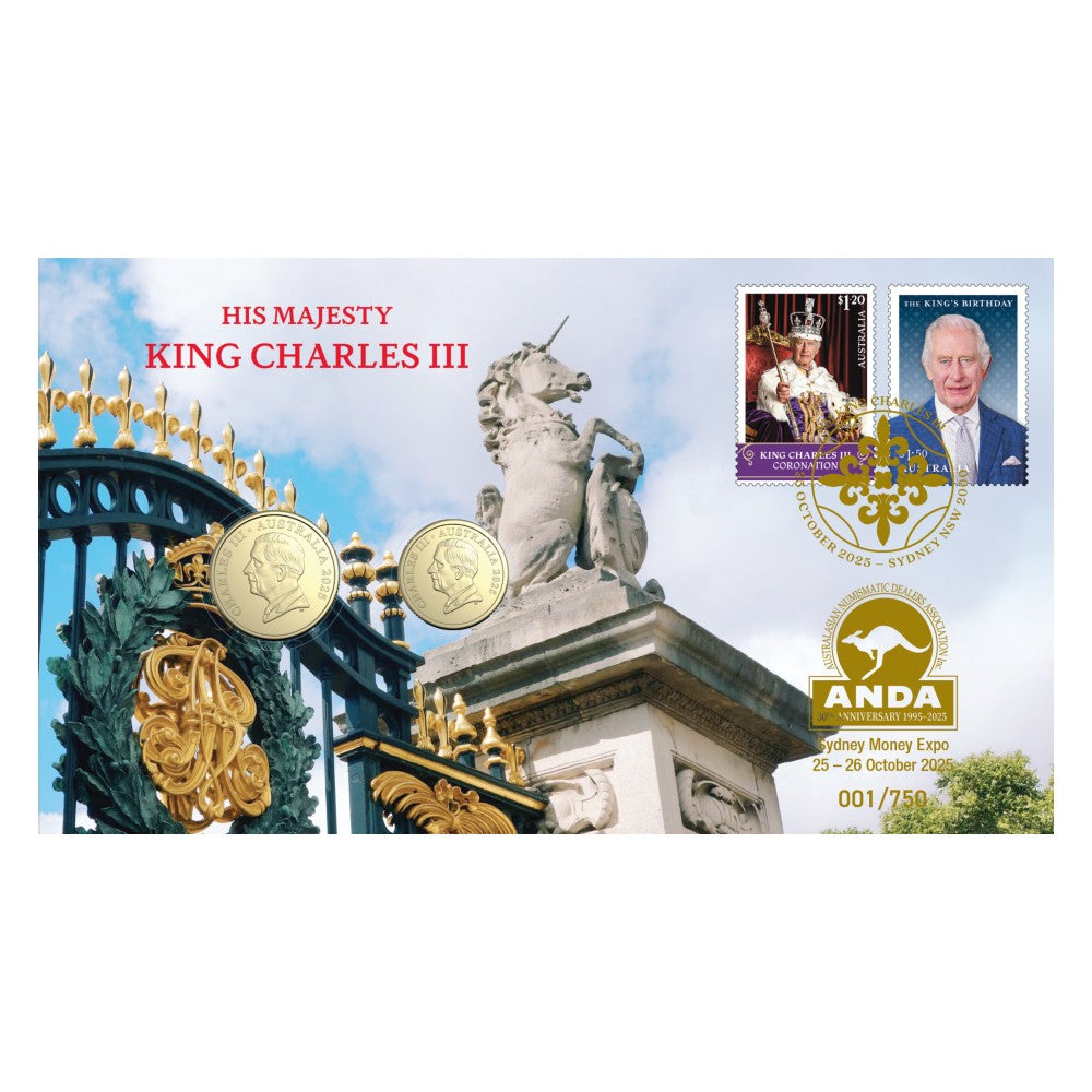 2025 PNC - Sydney Money Expo - $1 and $2 King Charles III Two-Coin Postal Numismatic Cover