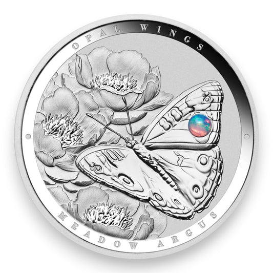 2026 Australian Opal Wings - Meadow Argus 1oz Silver Proof Coin with Opal Insert