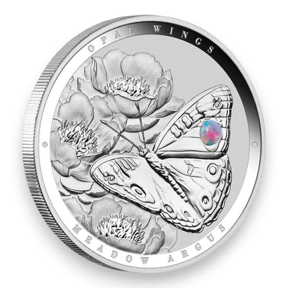 2026 Australian Opal Wings - Meadow Argus 1oz Silver Proof Coin with Opal Insert
