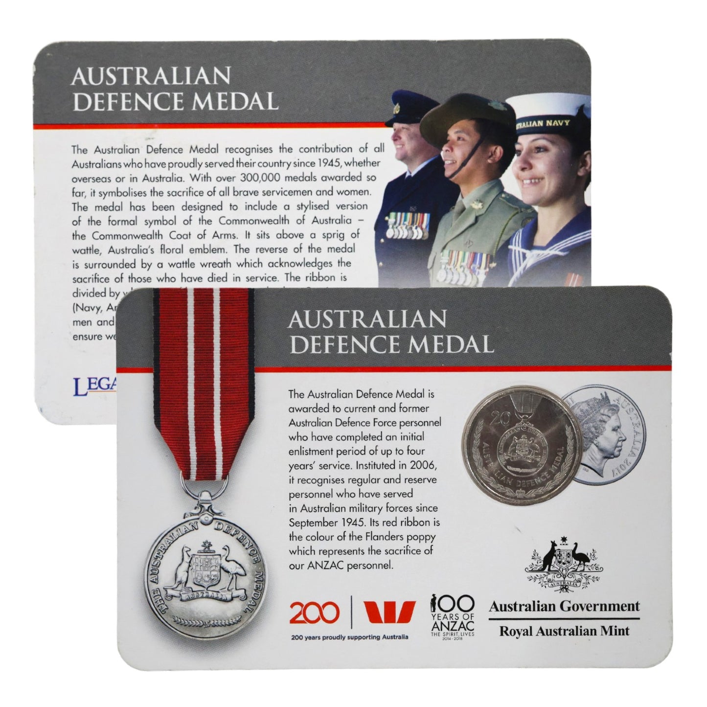 2017 Legends of the ANZACs: Medals of Honour (Individual Coincards)