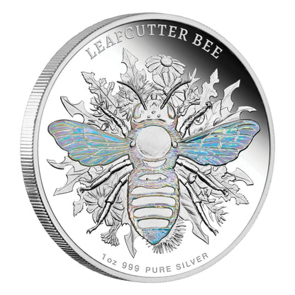 2026 Australian Native Bees - Leafcutter Bee 1oz Silver Proof Hologram Coin