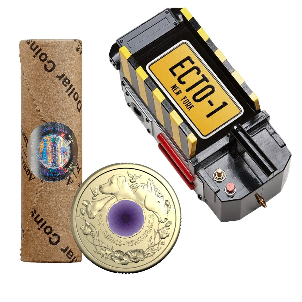 Collector's Delight Bundle: War Animals Remembrance & Ghostbusters Ecto-1 Coins