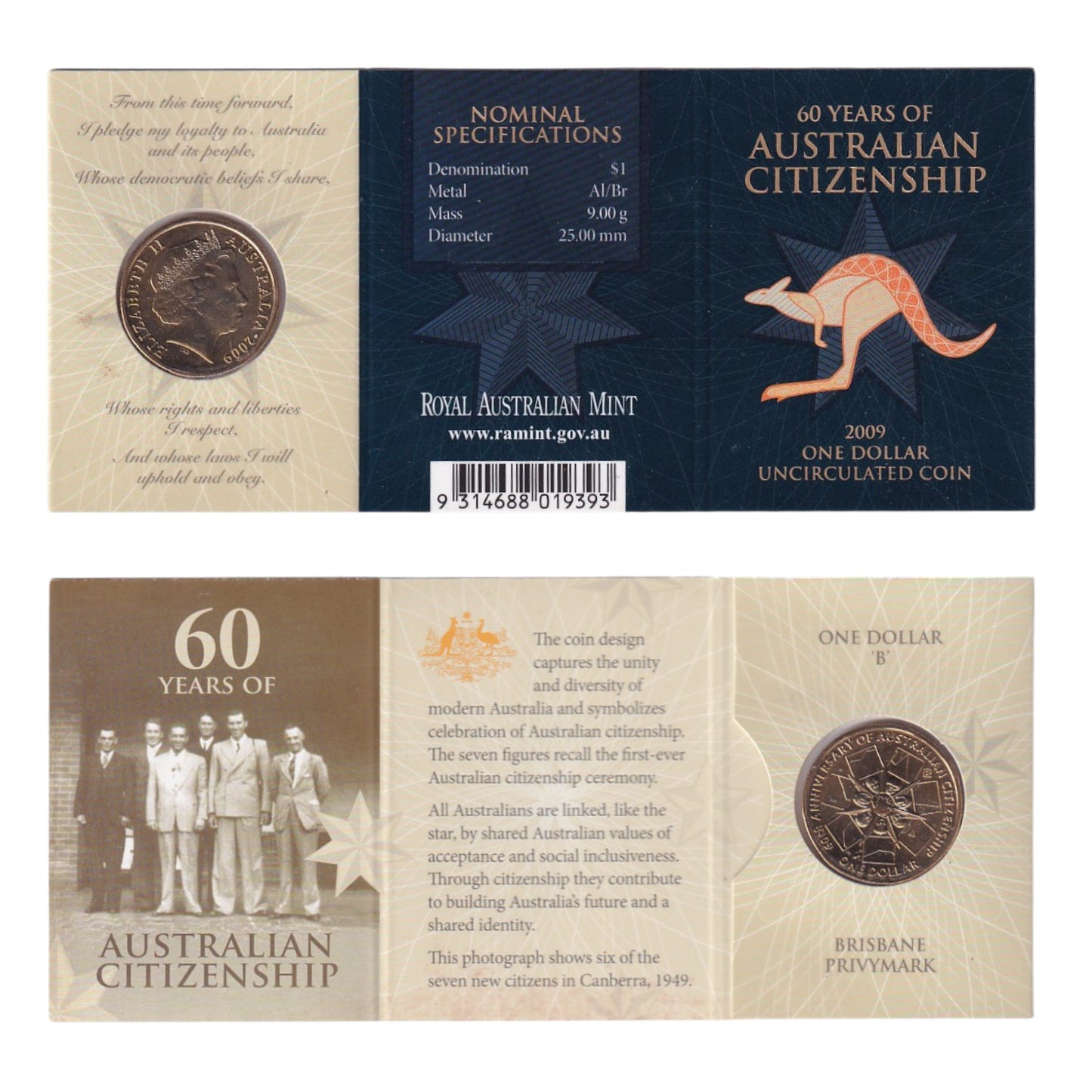 2009 $1 Coin - 60 Years of Australian Citizenship