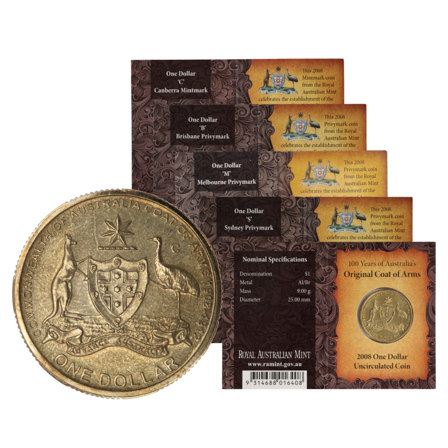 2008 $1 Coin - 100th Anniversary of the Original Coat of Arms