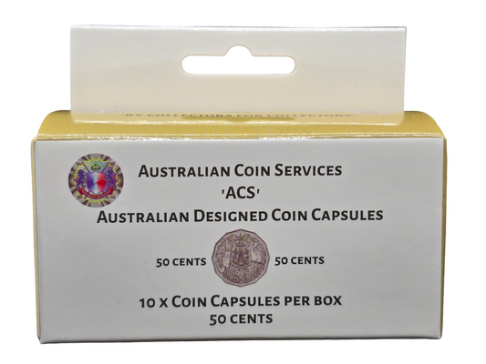Australian Coin Capsules 10pk - 50c Coin