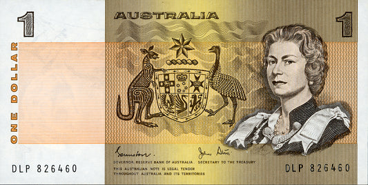 1982 Australian 1 Dollar Note - DLP 826460 - Johnston/Stone - R78 - About Uncirculated