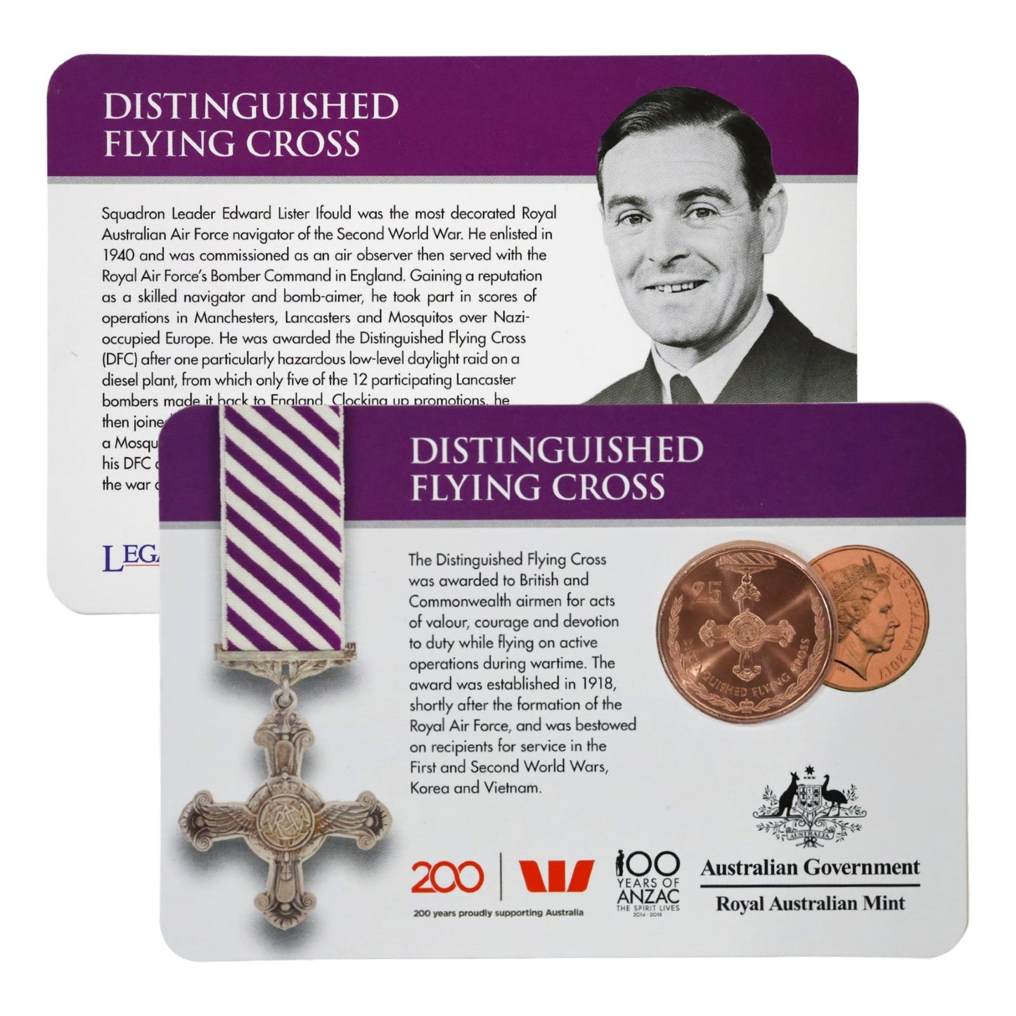 2017 Legends of the ANZACs: Medals of Honour (Individual Coincards)