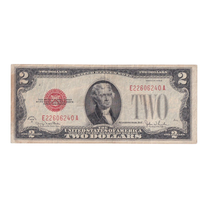 1928-G $2 Red Seal United States Note (VF-25 to VF-30)